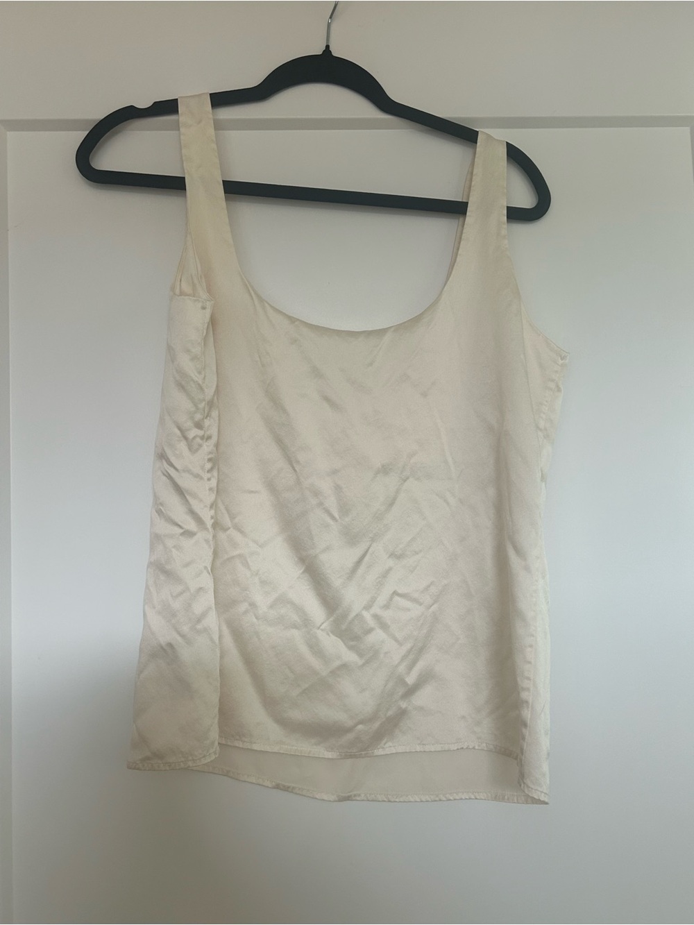 Cream Satin Scoop Neck Camisole Top